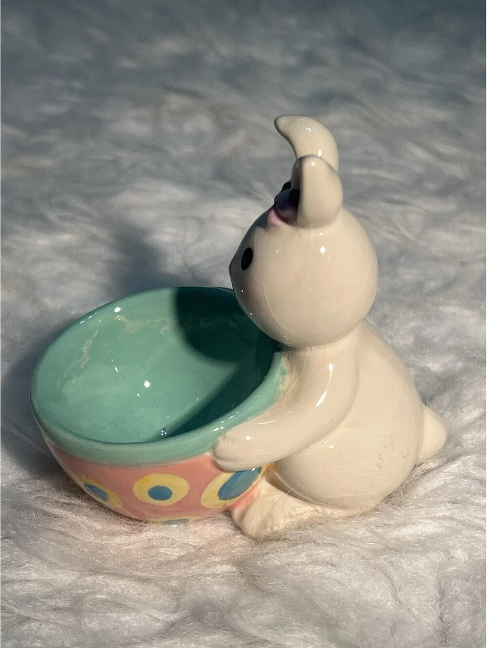 Ceramic Colorful Bunny Egg Cup Holder